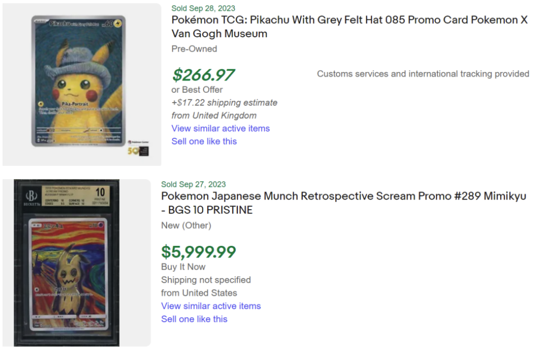 Pokémon x Van Gogh Museum promotie kaart
